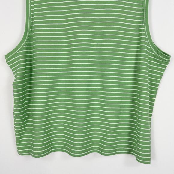 Marine Layer Tank Womens XL Green Lydia Textured Stripe Top Jade Sheen - Picture 8 of 11